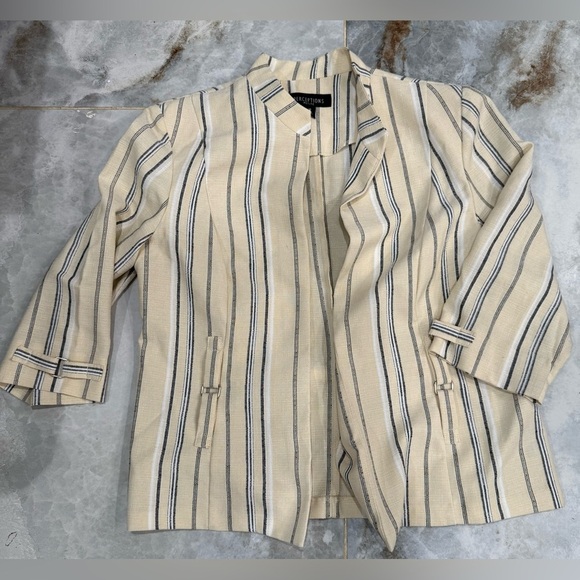 Perceptions Beige and Black Striped Blazer - Picture 4 of 8